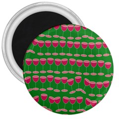 Wine Red Champagne Glass Red Wine 3  Magnets by Nexatart