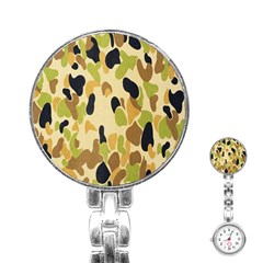 Army Camouflage Pattern Stainless Steel Nurses Watch by Nexatart