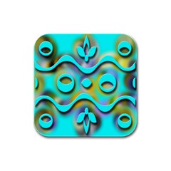 Background Braid Fantasy Blue Rubber Square Coaster (4 Pack)  by Nexatart