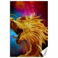 Broncefigur Golden Dragon Canvas 20  X 30   by Nexatart