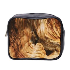 Brown Beige Abstract Painting Mini Toiletries Bag 2-side by Nexatart