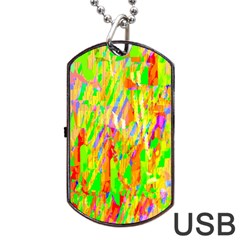 Cheerful Phantasmagoric Pattern Dog Tag Usb Flash (one Side) by Nexatart