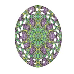 Modern Ornate Geometric Pattern Oval Filigree Ornament (two Sides) by dflcprints