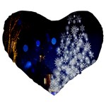 Christmas Card Christmas Atmosphere Large 19  Premium Heart Shape Cushions Front