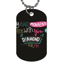 My Every Moment Spent With You Is Diamond To Me / Diamonds Hearts Lips Pattern (black) Dog Tag (two Sides) by FashionFling