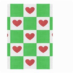 Fabric Texture Hearts Checkerboard Small Garden Flag (two Sides) by Nexatart