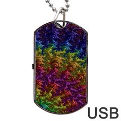 Fractal Art Design Colorful Dog Tag Usb Flash (two Sides) by Nexatart