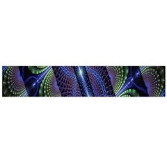 Fractal Blue Lines Colorful Flano Scarf (large) by Nexatart