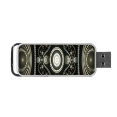 Fractal Beige Blue Abstract Portable Usb Flash (one Side) by Nexatart