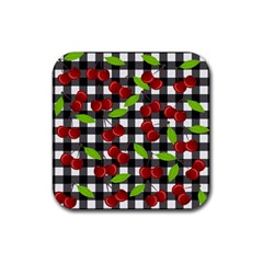 Cherry Kingdom  Rubber Coaster (square)  by Valentinaart