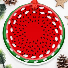 Watermelon Round Filigree Ornament (two Sides) by Valentinaart