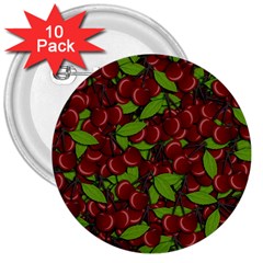 Cherry Pattern 3  Buttons (10 Pack)  by Valentinaart