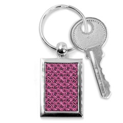 Floral Pink Collage Pattern Key Chains (rectangle)  by dflcprints