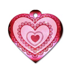 Heart Background Lace Dog Tag Heart (two Sides) by Nexatart