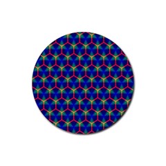 Honeycomb Fractal Art Rubber Round Coaster (4 Pack)  by Nexatart