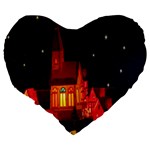 Market Christmas Light Large 19  Premium Heart Shape Cushions Back