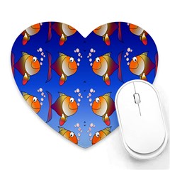 Illustration Fish Pattern Heart Mousepads by Nexatart