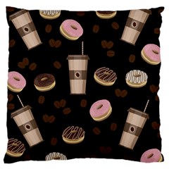 Coffee Break Large Cushion Case (one Side) by Valentinaart