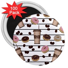 Donuts And Coffee Pattern 3  Magnets (100 Pack) by Valentinaart