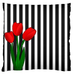 Tulips Large Flano Cushion Case (two Sides) by Valentinaart