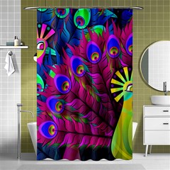 Peacock Abstract Digital Art Shower Curtain 48  X 72  (small)  by Nexatart