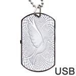 Points Circle Dove Harmony Pattern Dog Tag USB Flash (One Side) Front