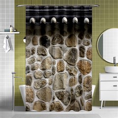 Roof Tile Damme Wall Stone Shower Curtain 48  X 72  (small)  by Nexatart