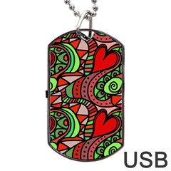 Seamless Tile Background Abstract Dog Tag Usb Flash (one Side) by Nexatart