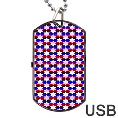 Star Pattern Dog Tag Usb Flash (one Side) by Nexatart