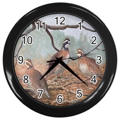 Bob White Quail Wall Clocks (black) by digitaldivadesigns