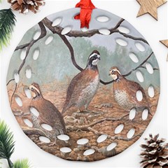 Bob White Quail Round Filigree Ornament (two Sides) by digitaldivadesigns