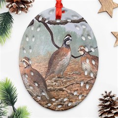 Bob White Quail Ornament (oval Filigree) by digitaldivadesigns