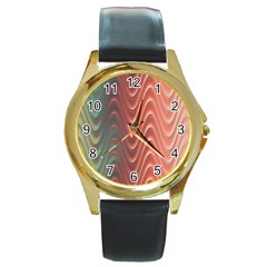 Texture Digital Painting Digital Art Round Gold Metal Watch by Nexatart