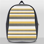 Textile Design Knit Tan White School Bags (XL)  Front