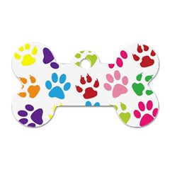 Paw Print Paw Prints Background Dog Tag Bone (one Side) by Amaryn4rt