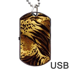 Pattern Tiger Stripes Print Animal Dog Tag Usb Flash (two Sides) by Amaryn4rt