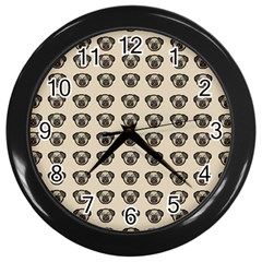 Puppy Dog Pug Pup Graphic Wall Clocks (black) by Amaryn4rt