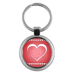 Postcard Banner Heart Holiday Love Key Chains (round)  by Amaryn4rt