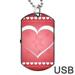 Postcard Banner Heart Holiday Love Dog Tag Usb Flash (one Side) by Amaryn4rt