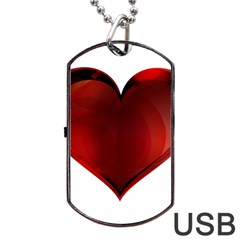 Heart Gradient Abstract Dog Tag Usb Flash (one Side) by Amaryn4rt