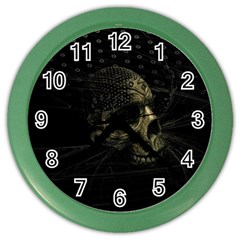 Skull Fantasy Dark Surreal Color Wall Clocks by Amaryn4rt