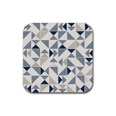 Geometric Triangle Modern Mosaic Rubber Coaster (square)  by Amaryn4rt