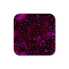 Retro Flower Pattern Design Batik Rubber Coaster (square)  by Amaryn4rt