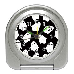 Ghost Halloween Pattern Travel Alarm Clocks by Amaryn4rt