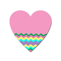 Easter Chevron Pattern Stripes Heart Magnet by Amaryn4rt