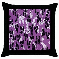 Floral Pattern Background Throw Pillow Case (black) by Amaryn4rt