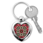 Flowers Fabric Key Chains (Heart)  Front