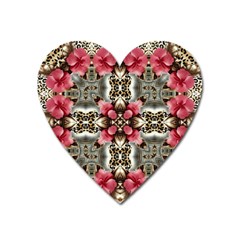 Flowers Fabric Heart Magnet by Amaryn4rt