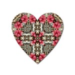 Flowers Fabric Heart Magnet Front