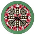 Flowers Fabric Color Wall Clocks Front